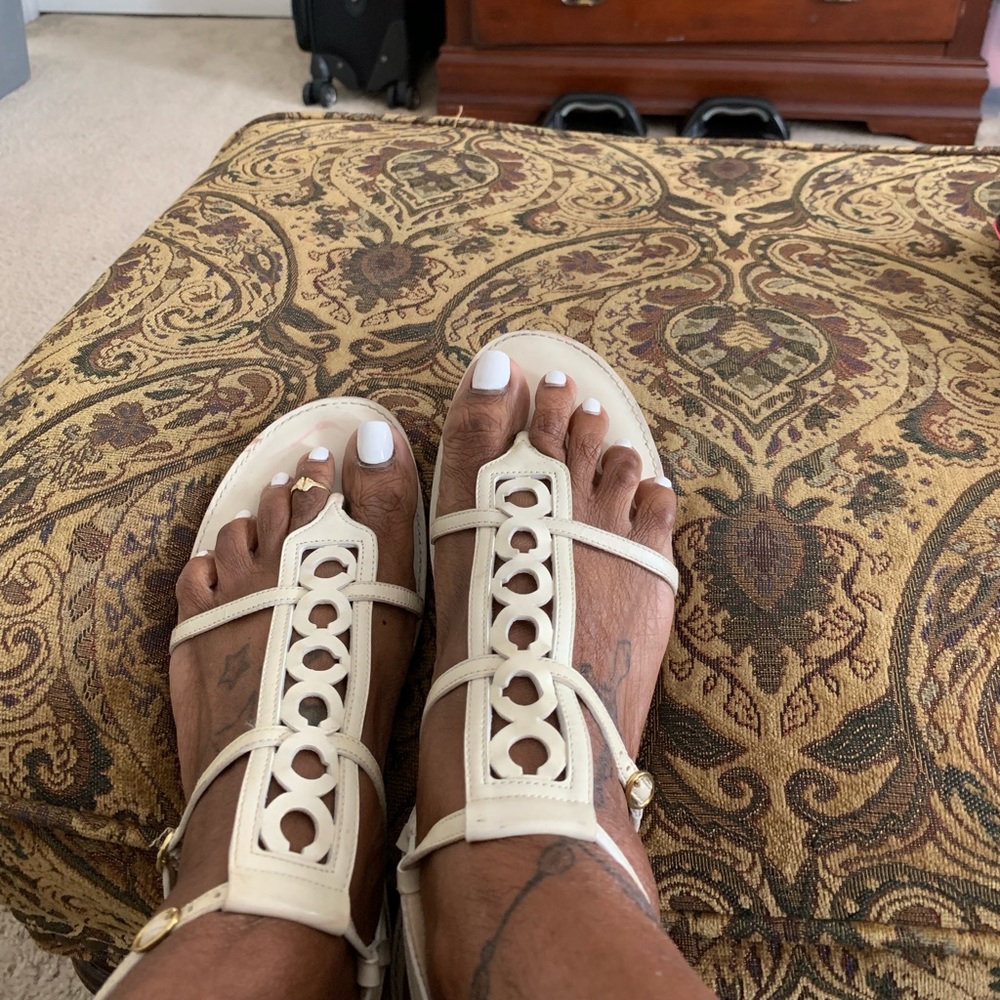 Coach signature strappy flat sandals
